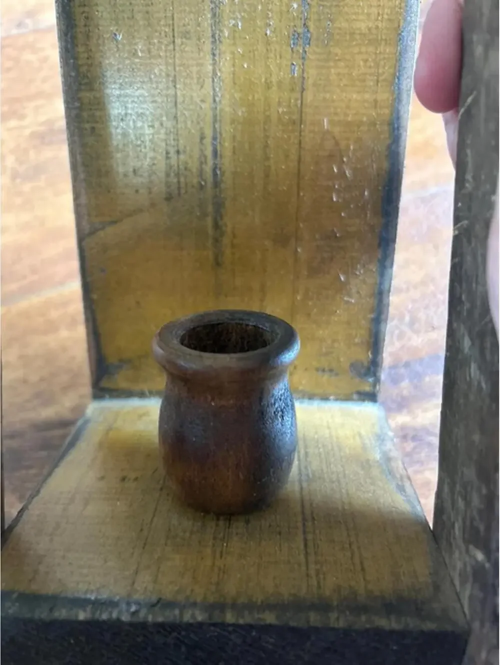 Rustic Wooden Candle Holder with Star Design